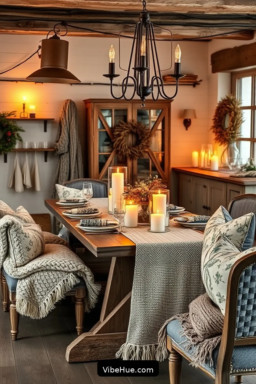 How to Create a Cozy Winter Dining Room With Rustic Style 4 Incorporate Textured Fabrics for How to Create a Cozy Winter Dining Room With Rustic Style