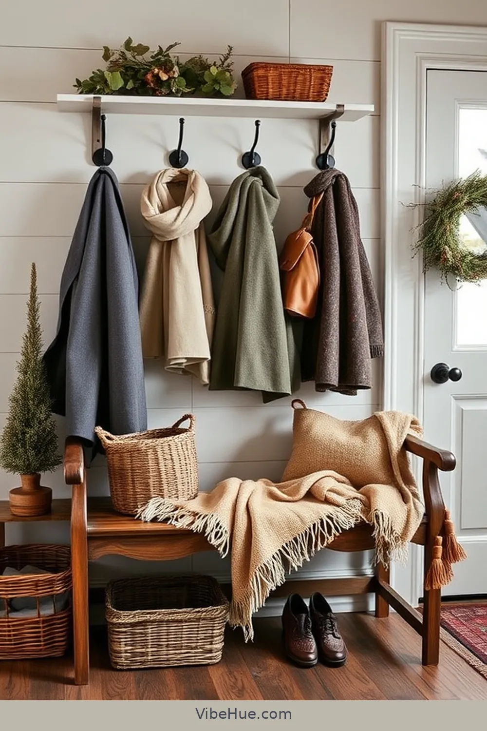 Create Functional Storage Solutions for How to Create a Cozy Winter Entryway in Traditional Style