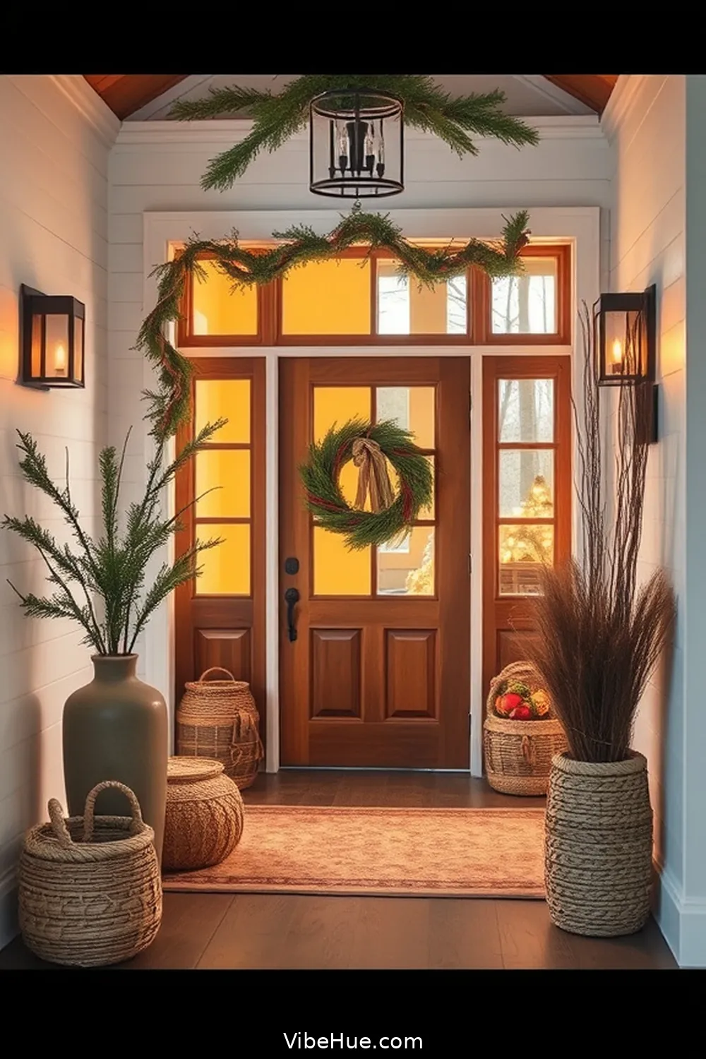 Incorporate Natural Materials for How to Create a Cozy Winter Entryway in Traditional Style