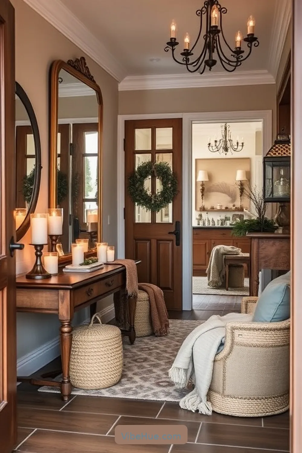 Use Mirrors to Enhance Space for How to Create a Cozy Winter Entryway in Traditional Style