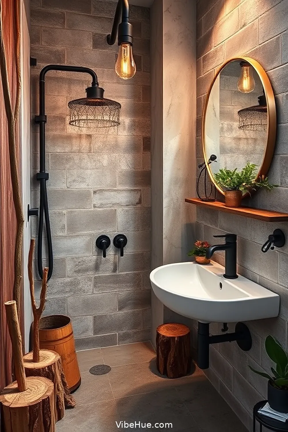 Focus on Fixtures and Fittings for How to Create a Fall Industrial Bathroom Style