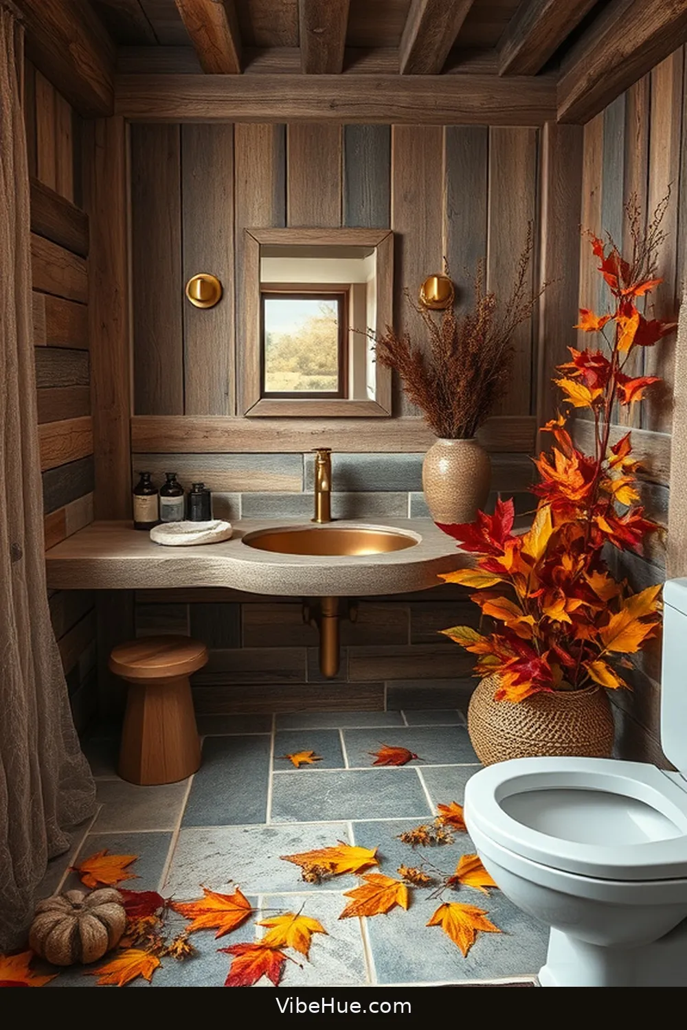 Incorporate Natural Materials for How to Create a Fall Industrial Bathroom Style