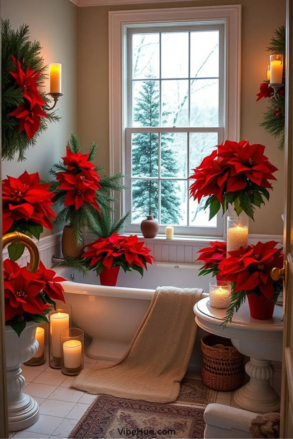 How to Create a Holiday Bathroom in Traditional Style 13 Adding a Touch of Holiday Cheer With Plants for How to Create a Holiday Bathroom in Traditional Style