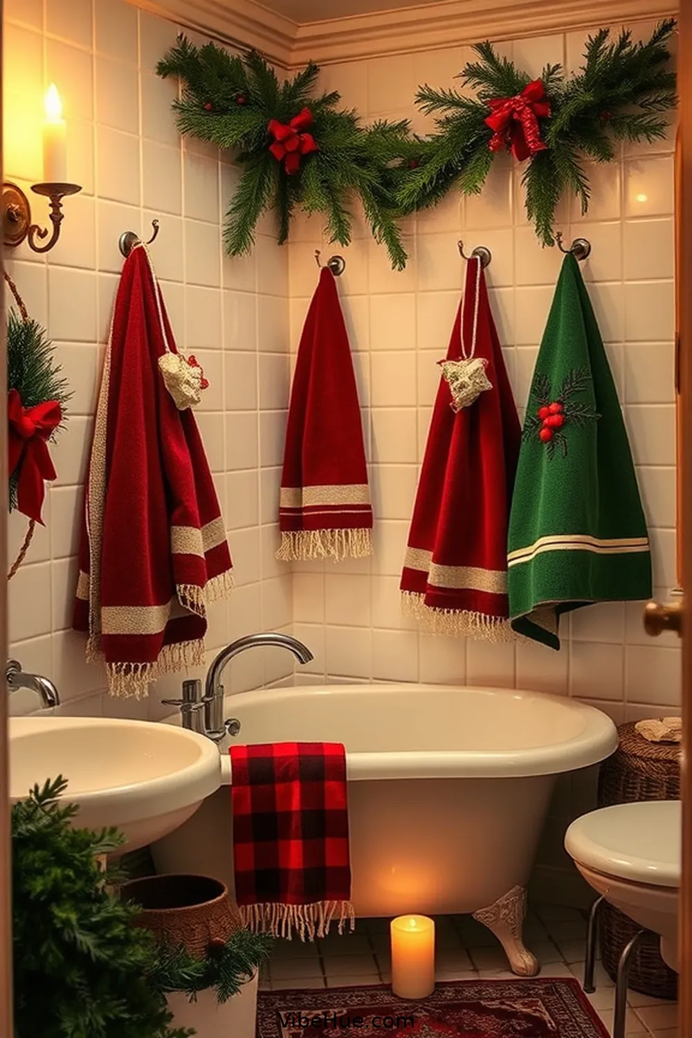 How to Create a Holiday Bathroom in Traditional Style 4 Adorning the Space With Classic Holiday Towels for How to Create a Holiday Bathroom in Traditional Style