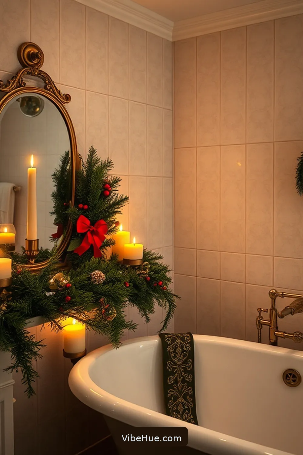 How to Create a Holiday Bathroom in Traditional Style 3 Incorporating Holiday Scented Candles for How to Create a Holiday Bathroom in Traditional Style