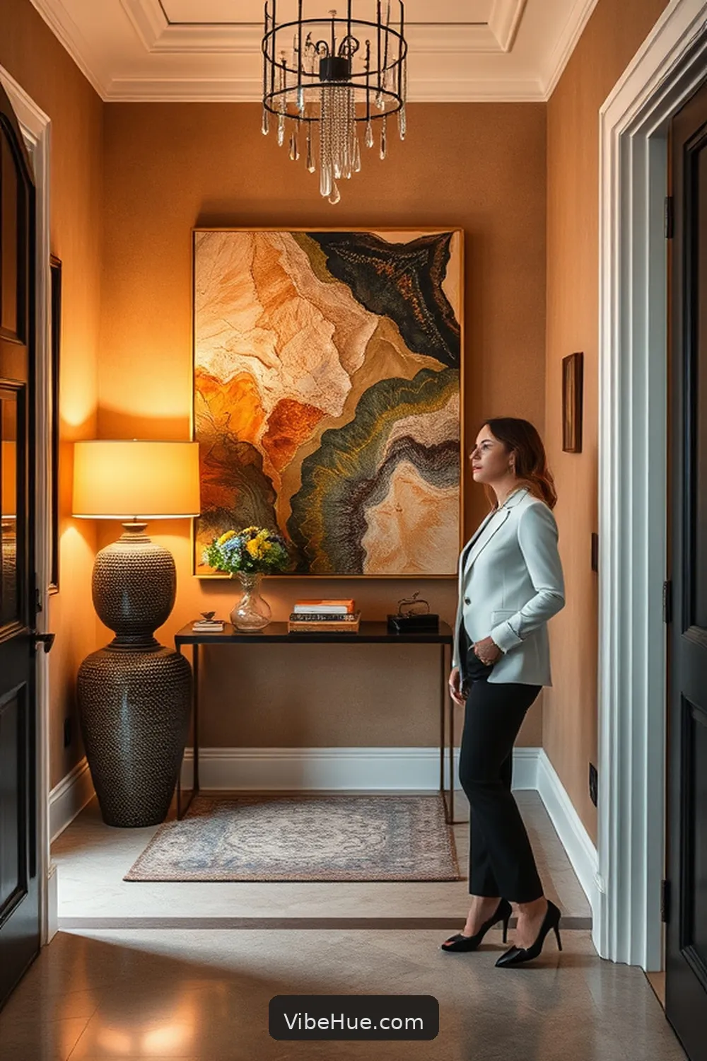 How to Create a Modern Glam Fall Entryway Style 8 Adding Elegant Artwork for How to Create a Modern Glam Fall Entryway Style