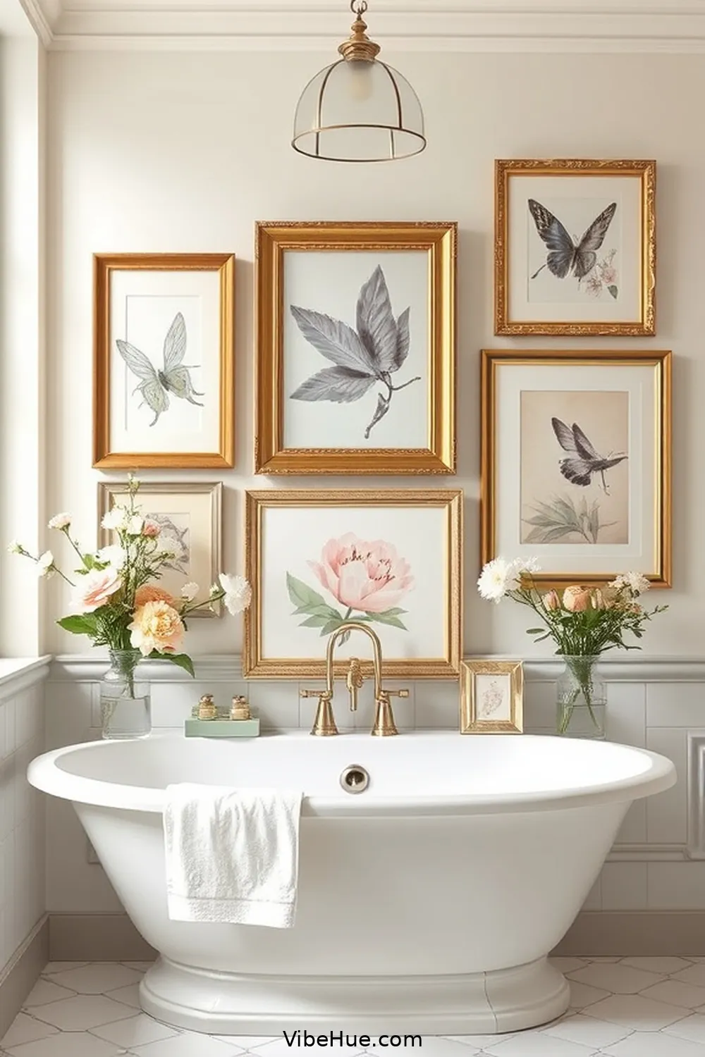 How to Create a Spring Bathroom in Traditional Style 13 Curate a Classic Artwork Display for How to Create a Spring Bathroom in Traditional Style