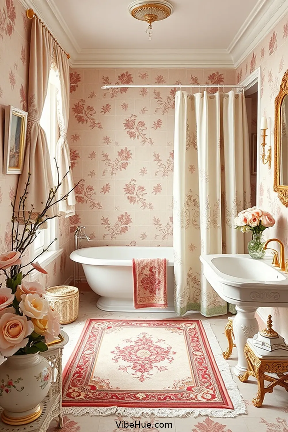 How to Create a Spring Bathroom in Traditional Style 5 Invest in Luxurious Textiles for How to Create a Spring Bathroom in Traditional Style