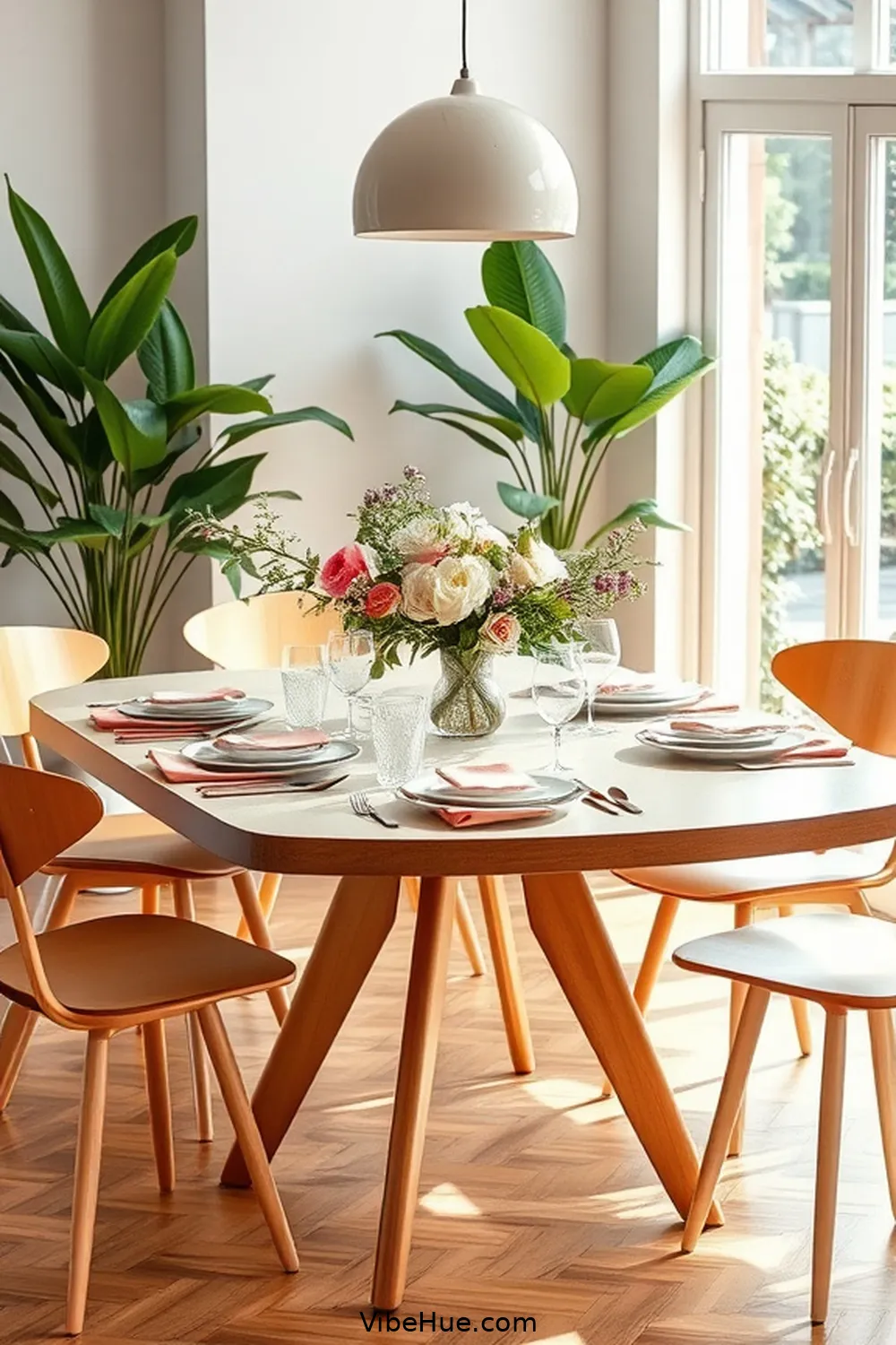 How to Create a Spring Dining Room in Mid-Century Modern Style 10 Set a Seasonal Table for How to Create a Spring Dining Room in Mid-Century Modern Style