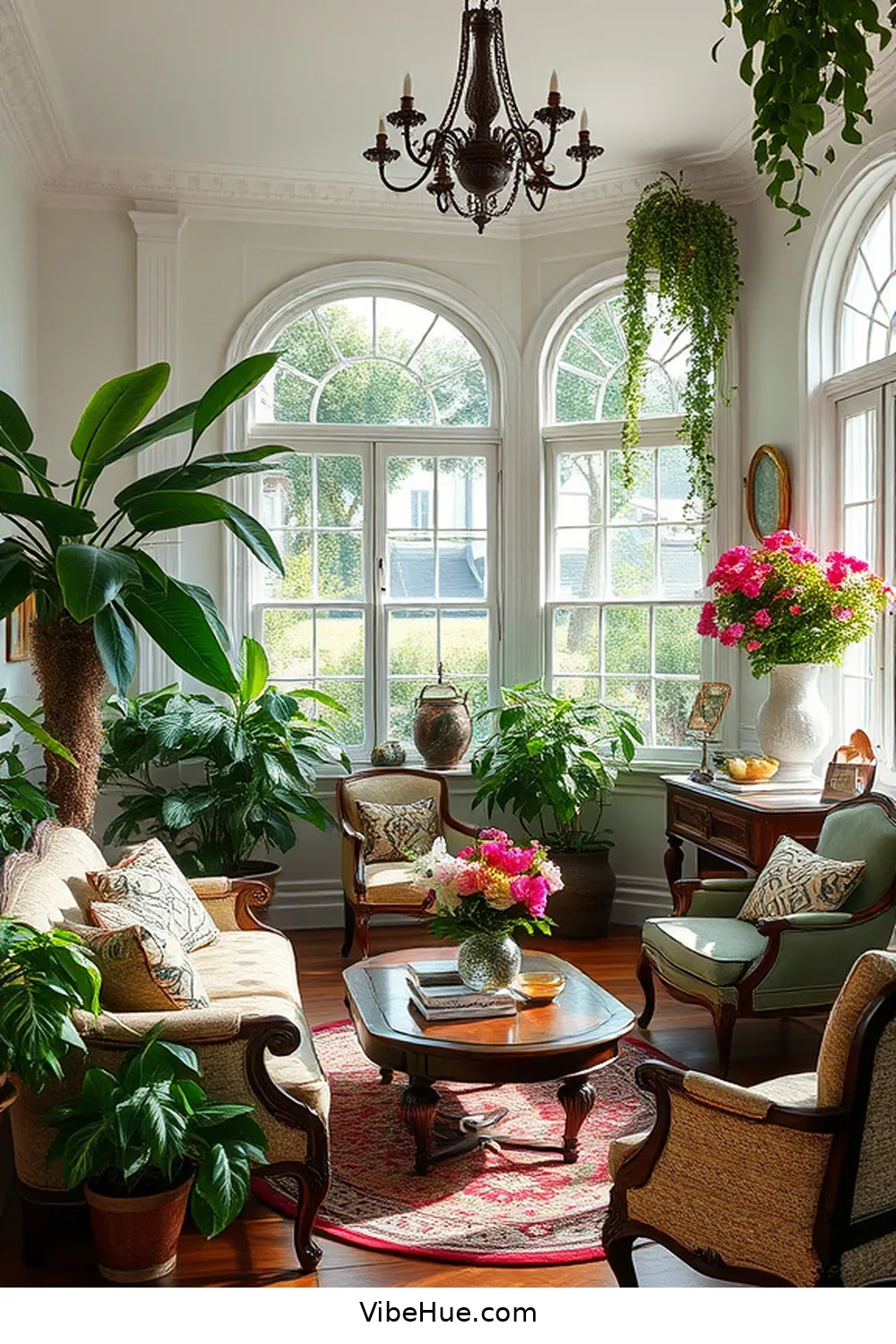Adding Fresh Greenery for How to Create a Spring-Inspired Traditional Living Room Style
