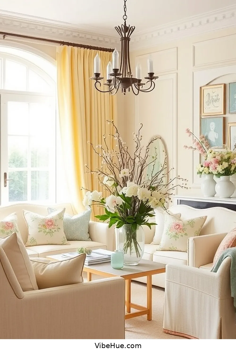 Choosing a Soft Color Palette for How to Create a Spring-Inspired Traditional Living Room Style
