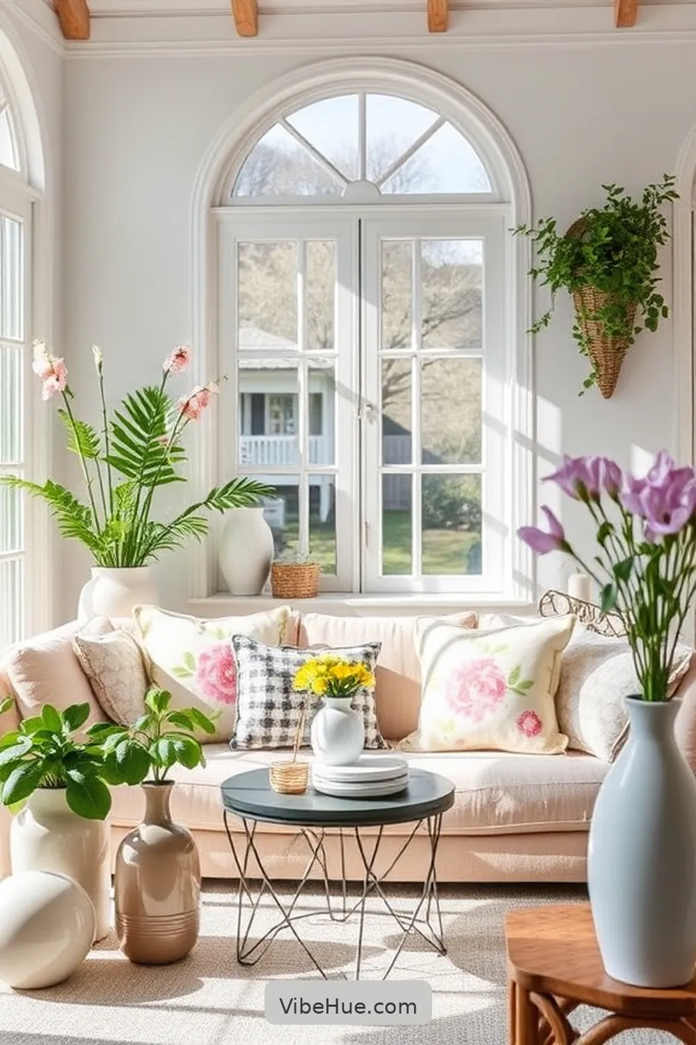 Styling With Seasonal Decor for How to Create a Spring-Inspired Traditional Living Room Style