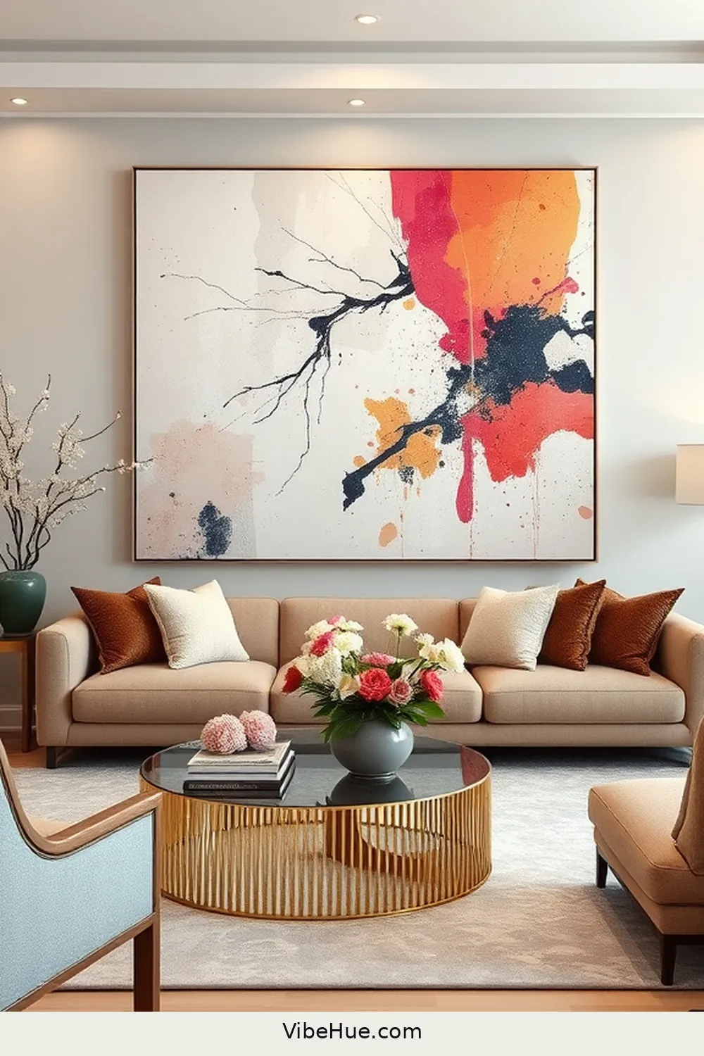 How to Create a Spring Living Room in Modern Glam Style 9 Create a Focal Point With Art for How to Create a Spring Living Room in Modern Glam Style