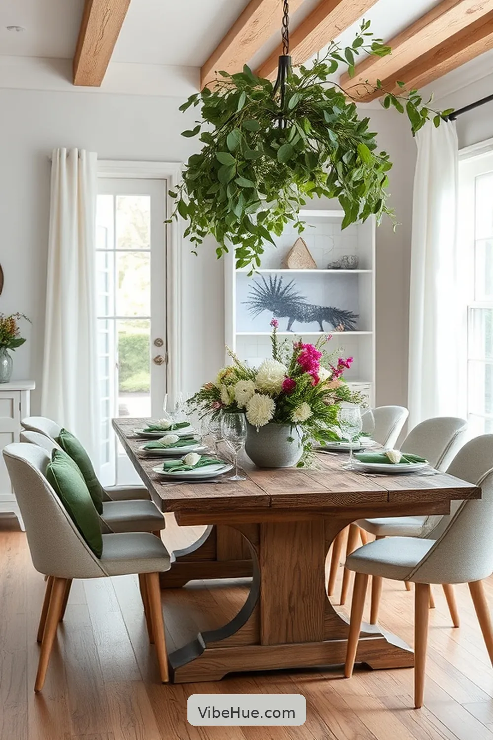 How to Create a Summer Dining Room in Modern Farmhouse Style 6 Add Seasonal Greenery for How to Create a Summer Dining Room in Modern Farmhouse Style
