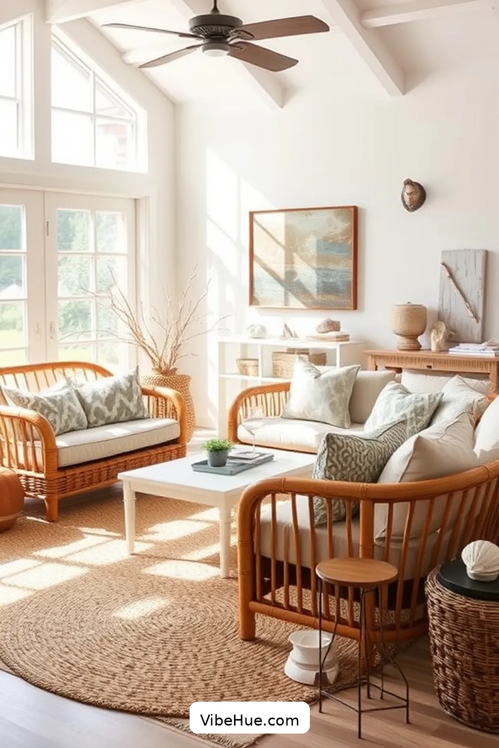 How to Create a Summer Living Room With Coastal Style 3 Choose Natural Textures for How to Create a Summer Living Room With Coastal Style