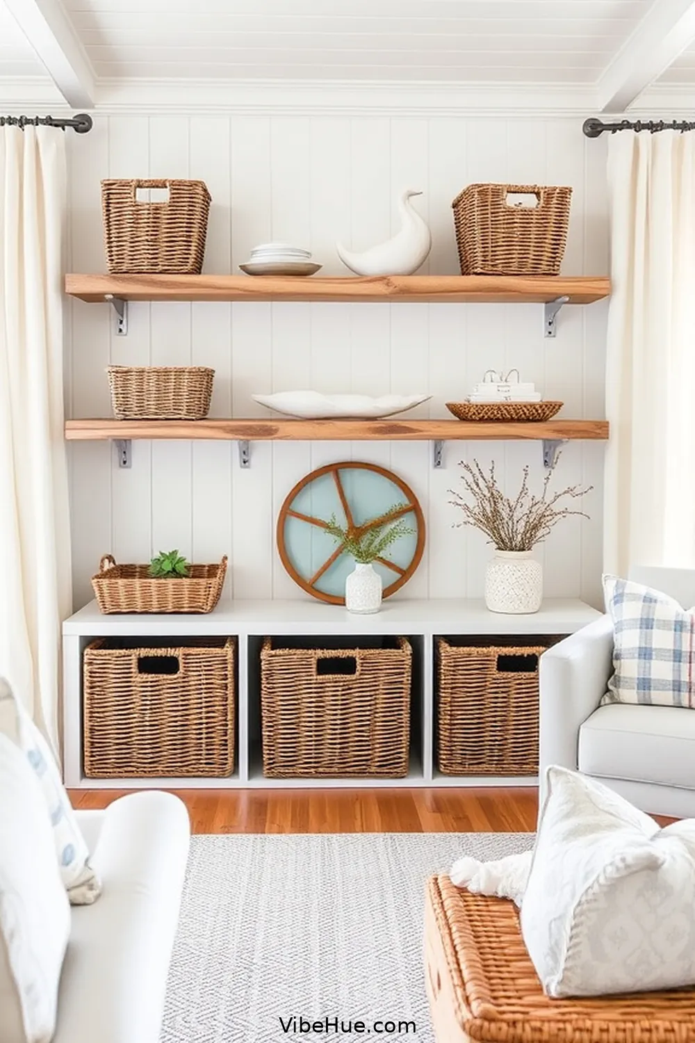 How to Create a Summer Living Room With Coastal Style 13 Implement Functional Storage Solutions for How to Create a Summer Living Room With Coastal Style