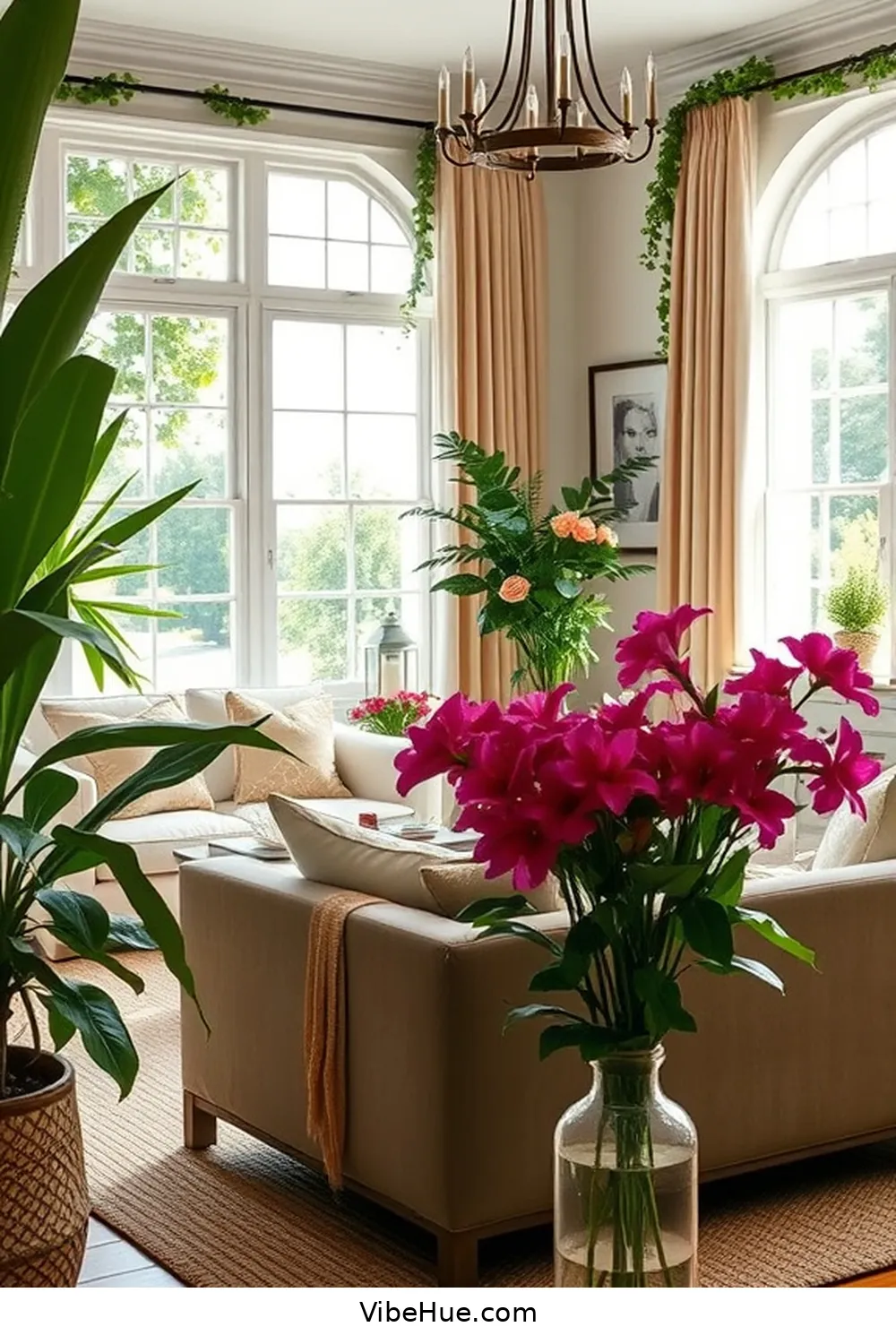 How to Create a Summer Living Room in Contemporary Style 6 Add Greenery and Fresh Flowers for How to Create a Summer Living Room in Contemporary Style