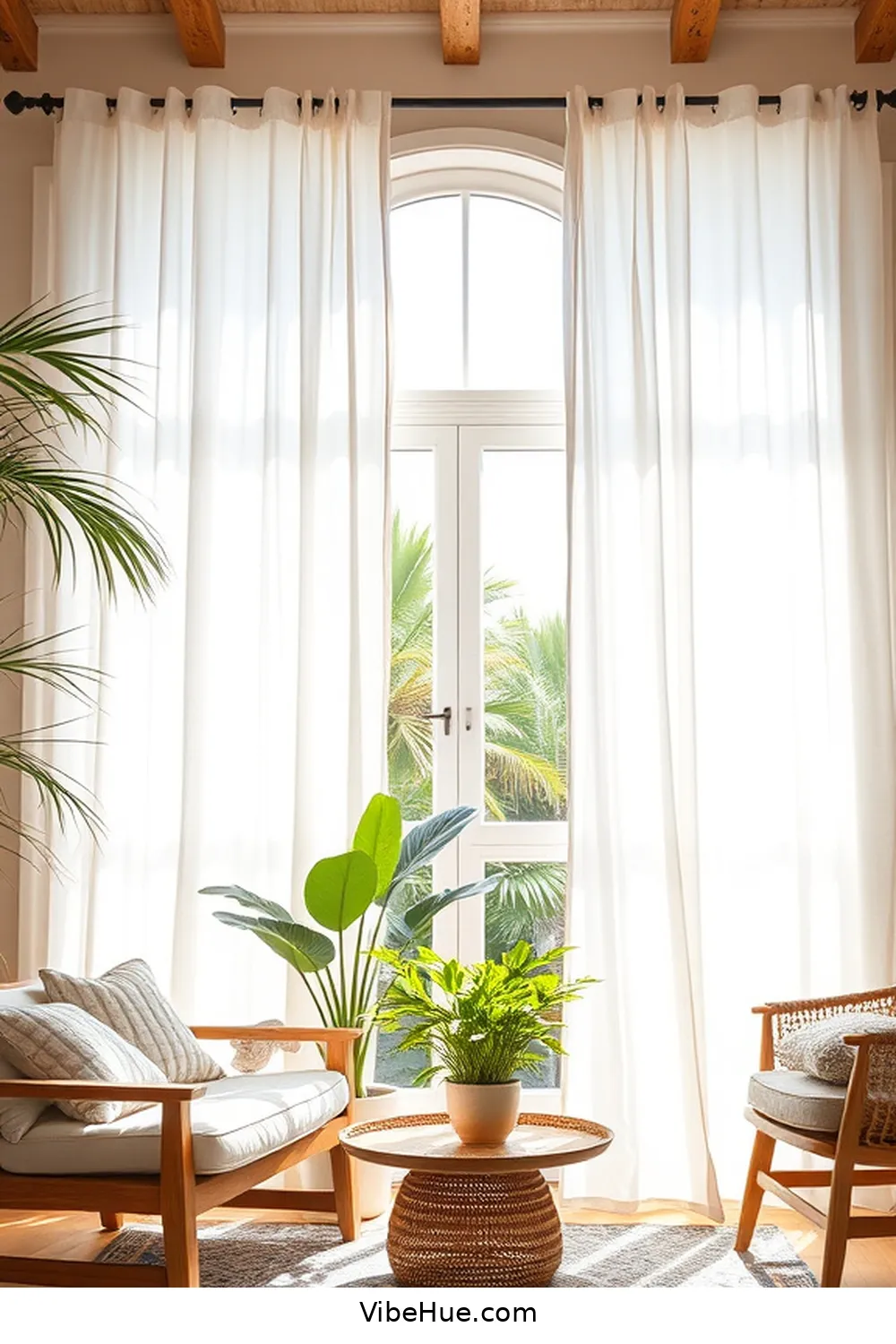 How to Create a Summer Living Room in Contemporary Style 14 Choose Lightweight Window Treatments for How to Create a Summer Living Room in Contemporary Style