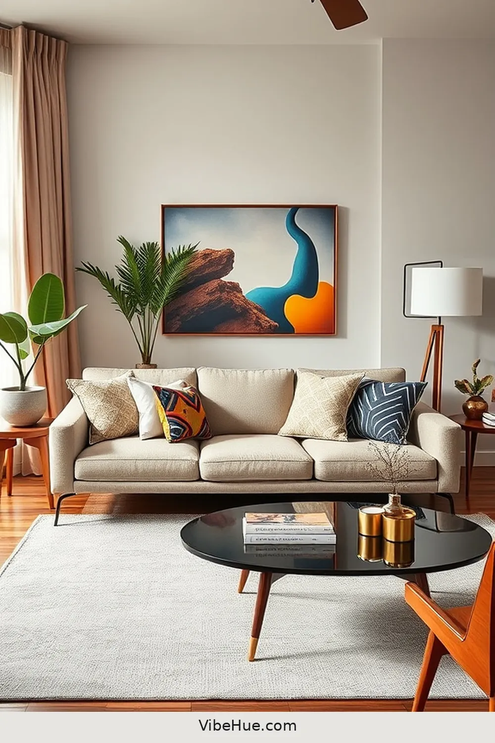 Choose Functional Decor for How to Create a Summer Living Room in Mid-Century Modern Style
