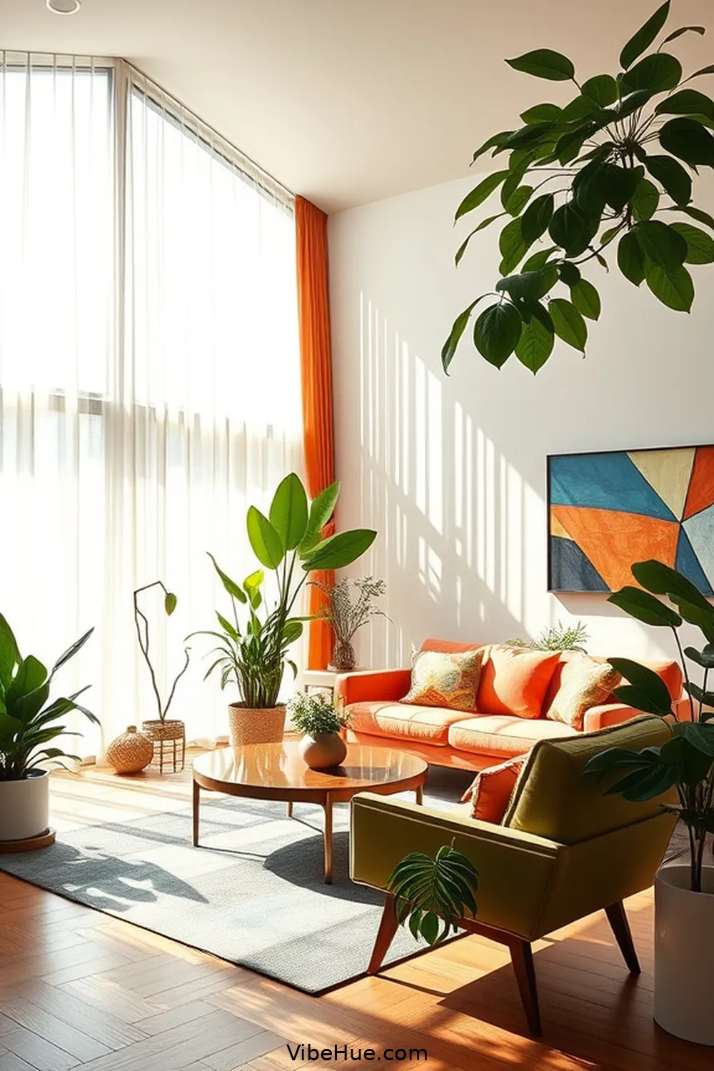 Embrace Natural Light for How to Create a Summer Living Room in Mid-Century Modern Style