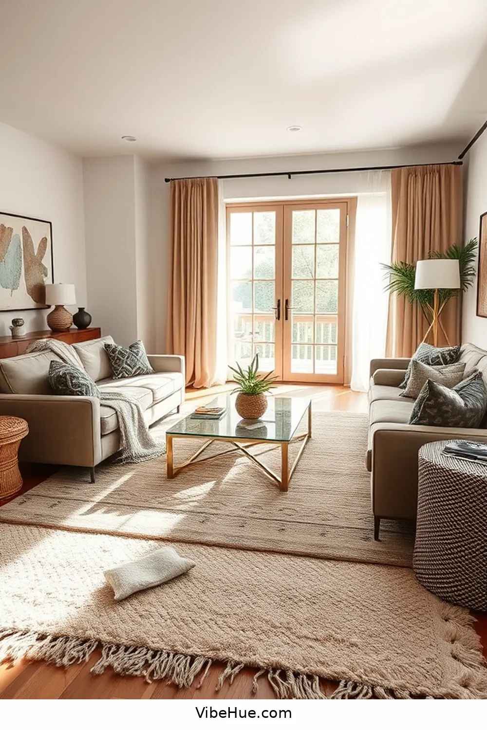 Use Layered Textures for How to Create a Summer Living Room in Mid-Century Modern Style