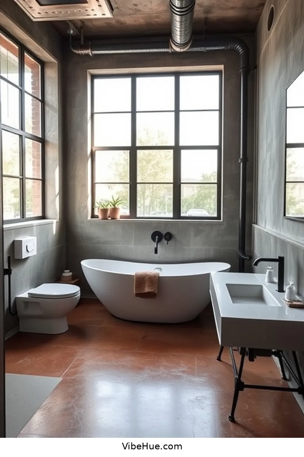 How to Create a Year-Round Bathroom in Industrial Style 12 Choosing Industrial-Style Flooring for How to Create a Year-Round Bathroom in Industrial Style