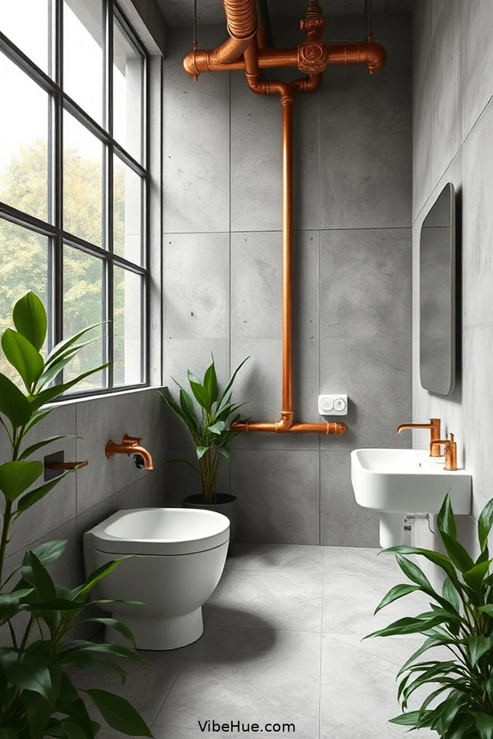 How to Create a Year-Round Bathroom in Industrial Style 8 Embracing Exposed Plumbing for How to Create a Year-Round Bathroom in Industrial Style
