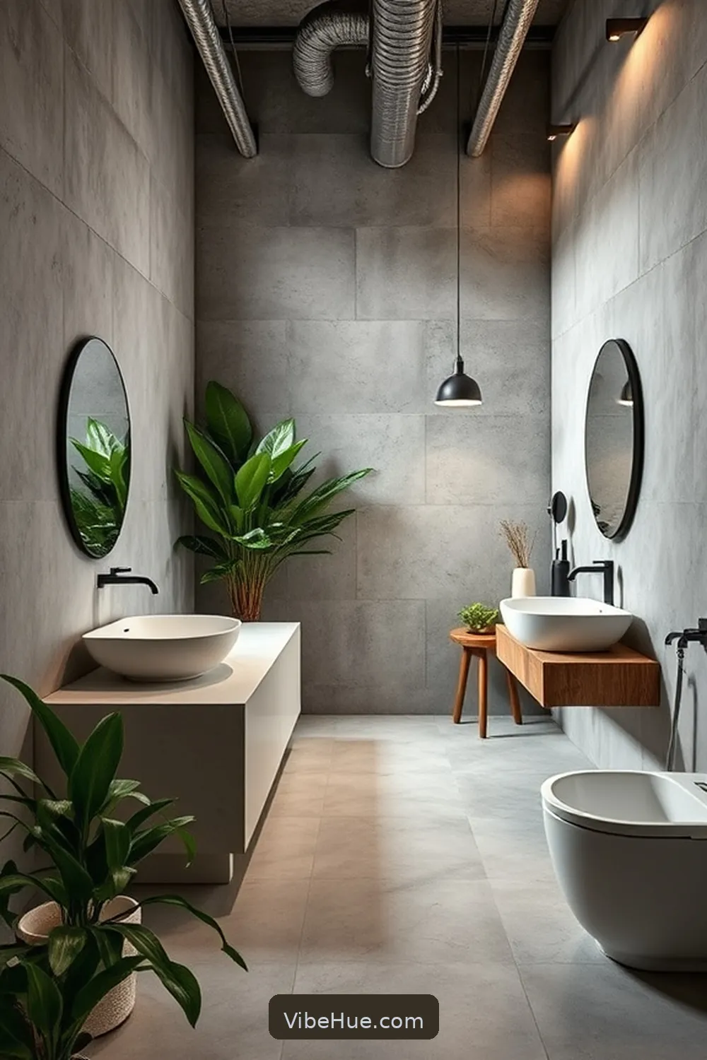 How to Create a Year-Round Bathroom in Industrial Style 7 Using Concrete Elements for How to Create a Year-Round Bathroom in Industrial Style