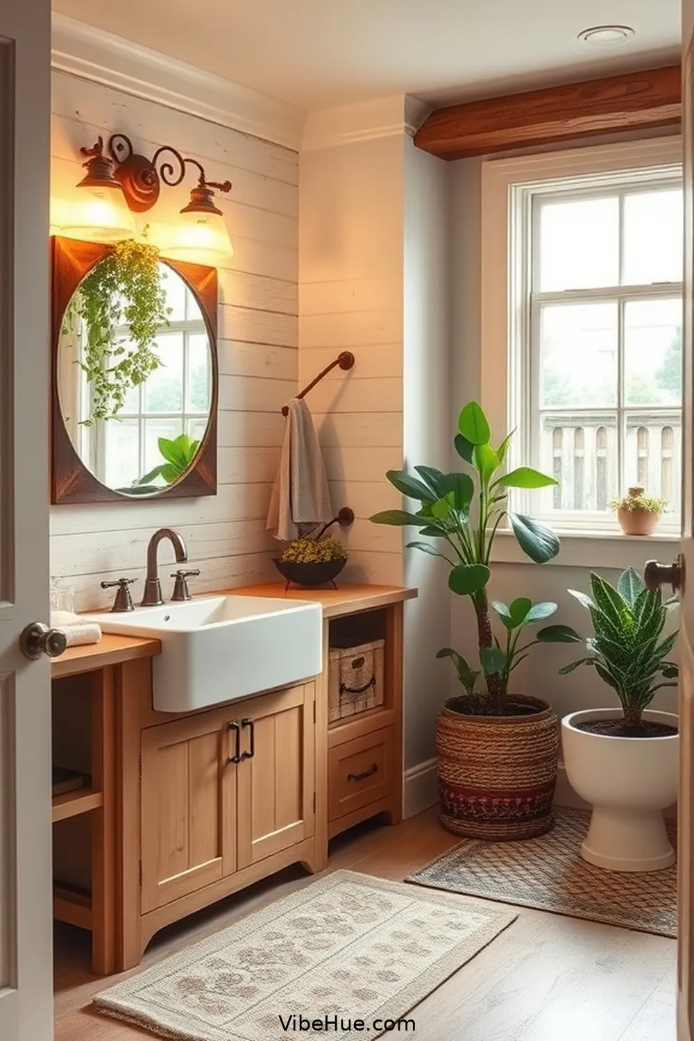 Opt for Farmhouse Sinks for How to Create a Year-Round Bathroom in Modern Farmhouse Style