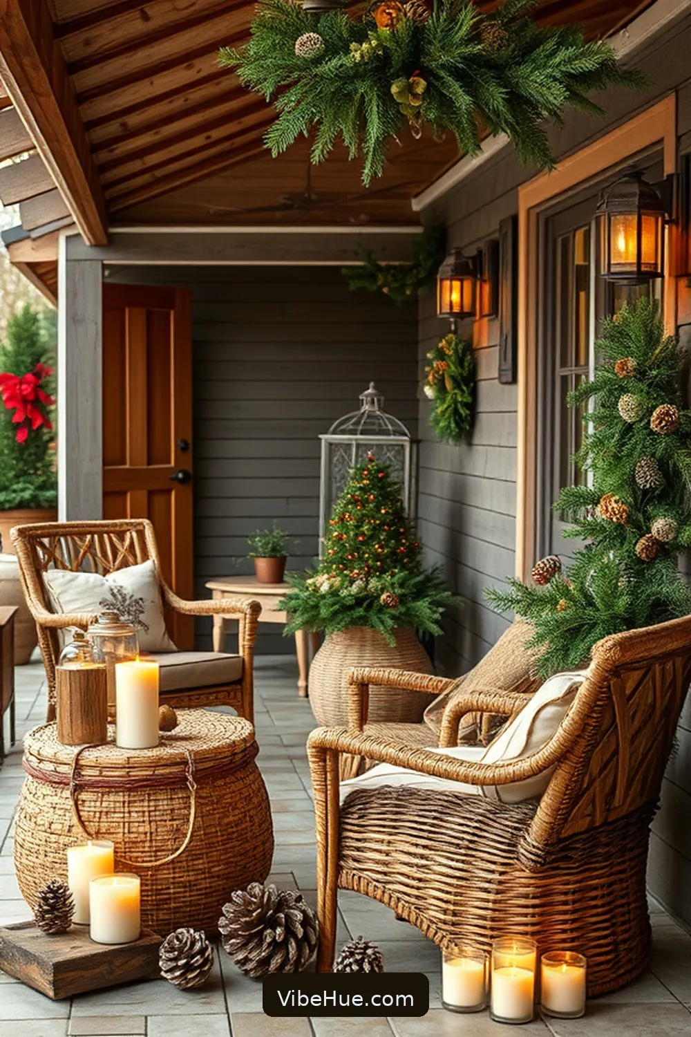 Embrace Natural Materials for How to Decorate Your Outdoor Patio in Rustic Style for the Holidays