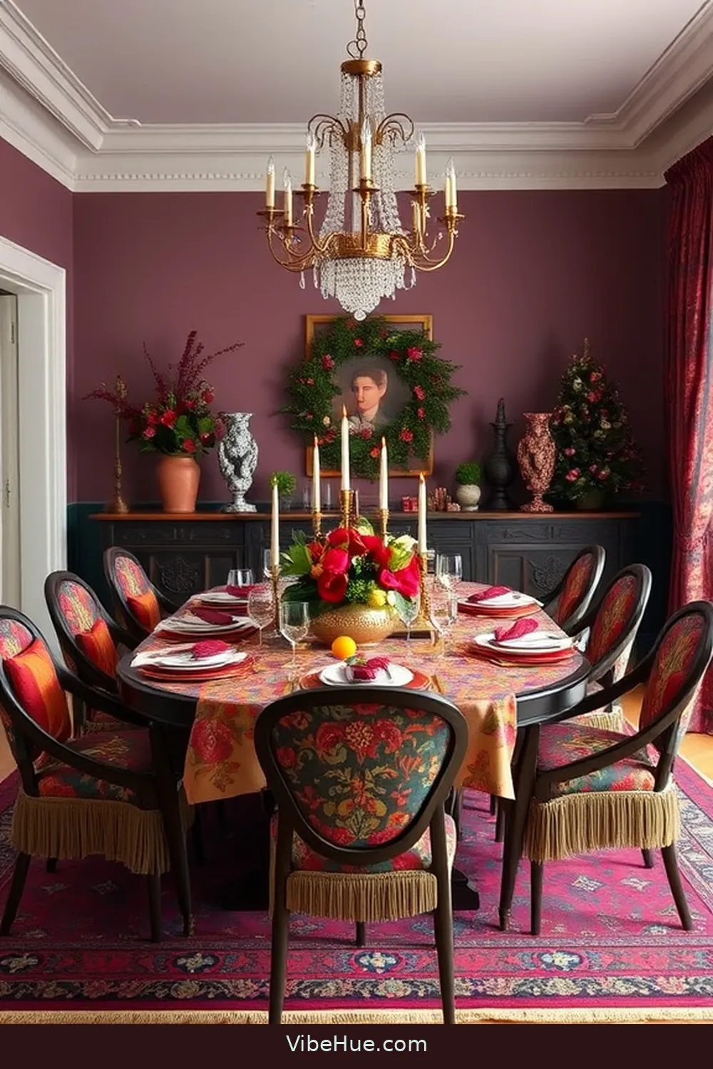 How to Infuse Bohemian Style Into Holiday Dining Room Decor 2 Embrace Rich Color Palettes for How to Infuse Bohemian Style Into Holiday Dining Room Decor