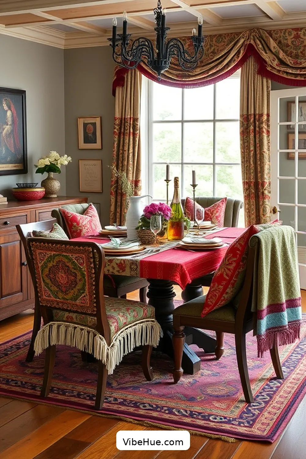 How to Infuse Bohemian Style Into Holiday Dining Room Decor 3 Layer Textiles for Visual Depth for How to Infuse Bohemian Style Into Holiday Dining Room Decor