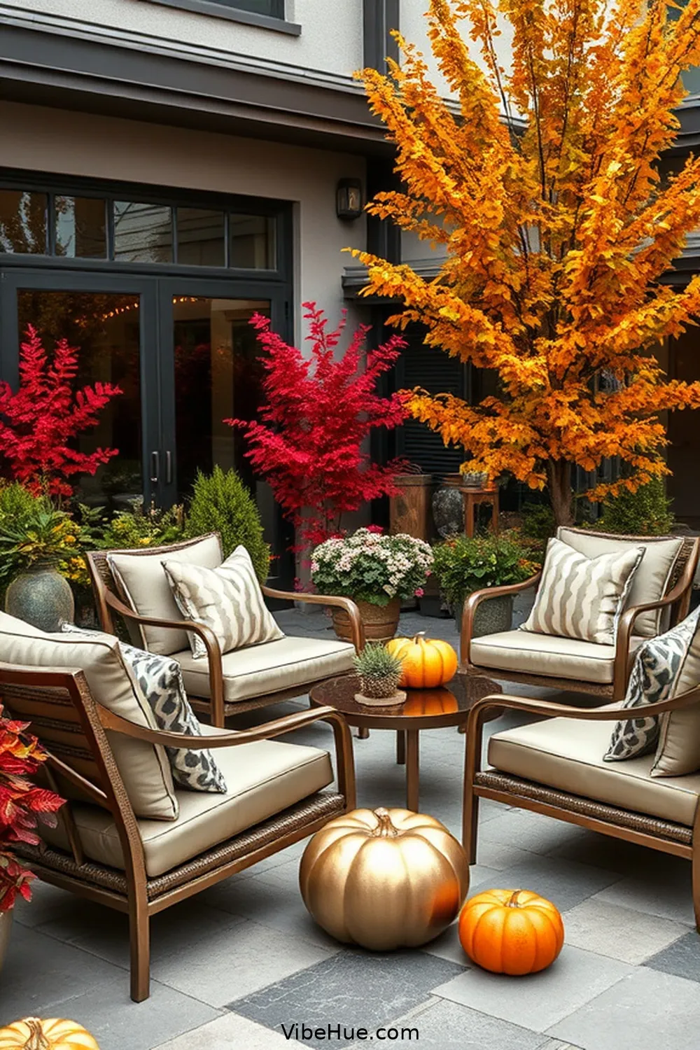 How to Style Your Fall Outdoor Patio With Modern Glam? 7 Integrate Natural Elements for Balance for How to Style Your Fall Outdoor Patio With Modern Glam?