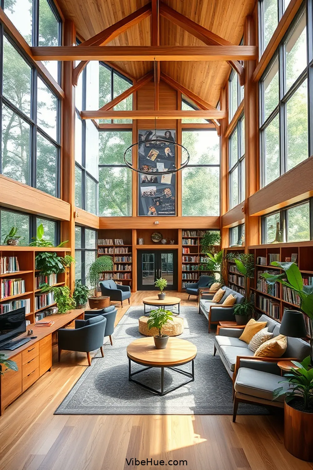 Key Features of a Year-Round Library in Modern Farmhouse Style 8 Integration of Modern Technology for Key Features of a Year-Round Library in Modern Farmhouse Style