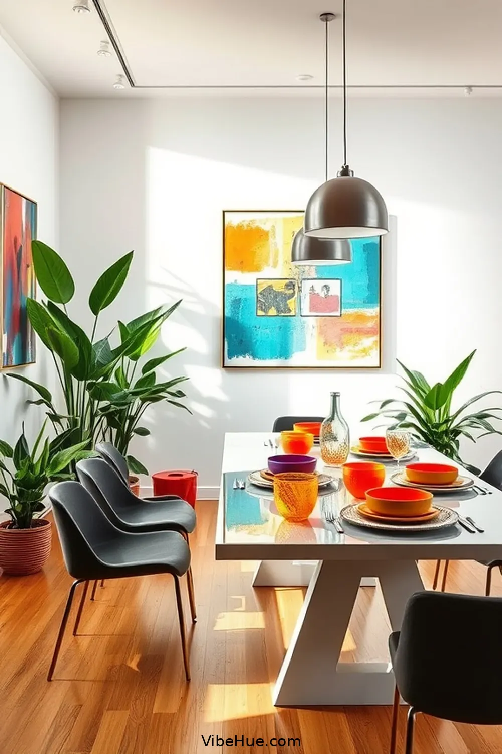 Refresh Your Spring Dining Room in Contemporary Style 8 Utilize Vibrant Artwork for Refresh Your Spring Dining Room in Contemporary Style