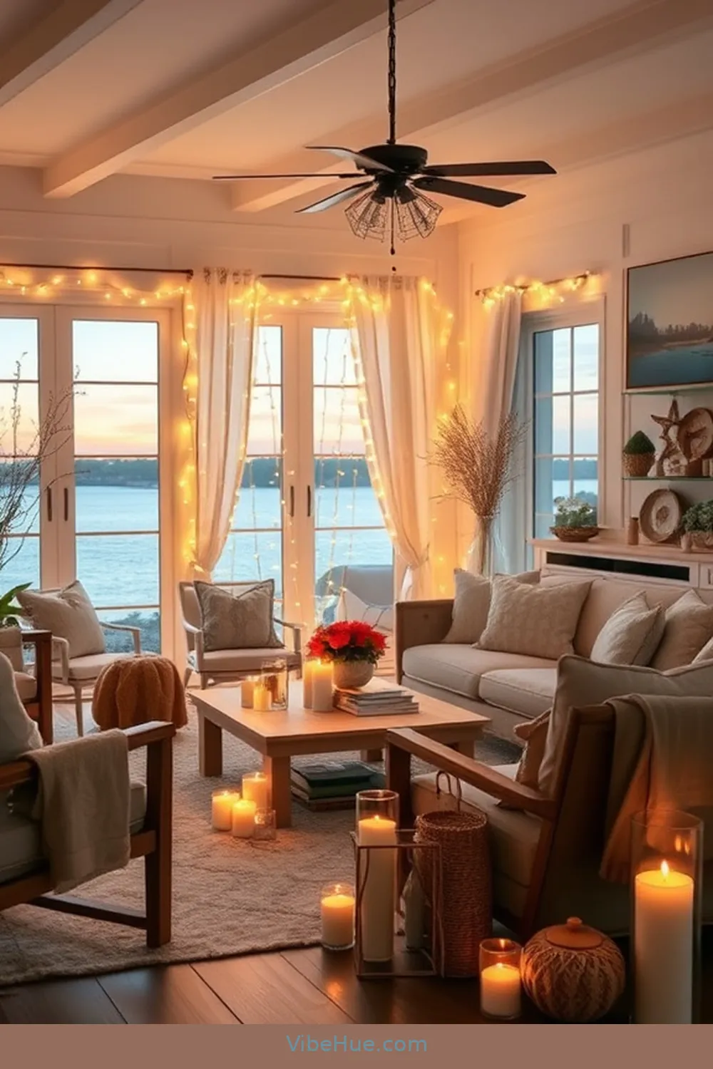 Step-by-Step Guide for Decorating Your Holiday Living Room in Coastal Style 7 Create a Cozy Atmosphere With Lighting for Step-by-Step Guide for Decorating Your Holiday Living Room in Coastal Style