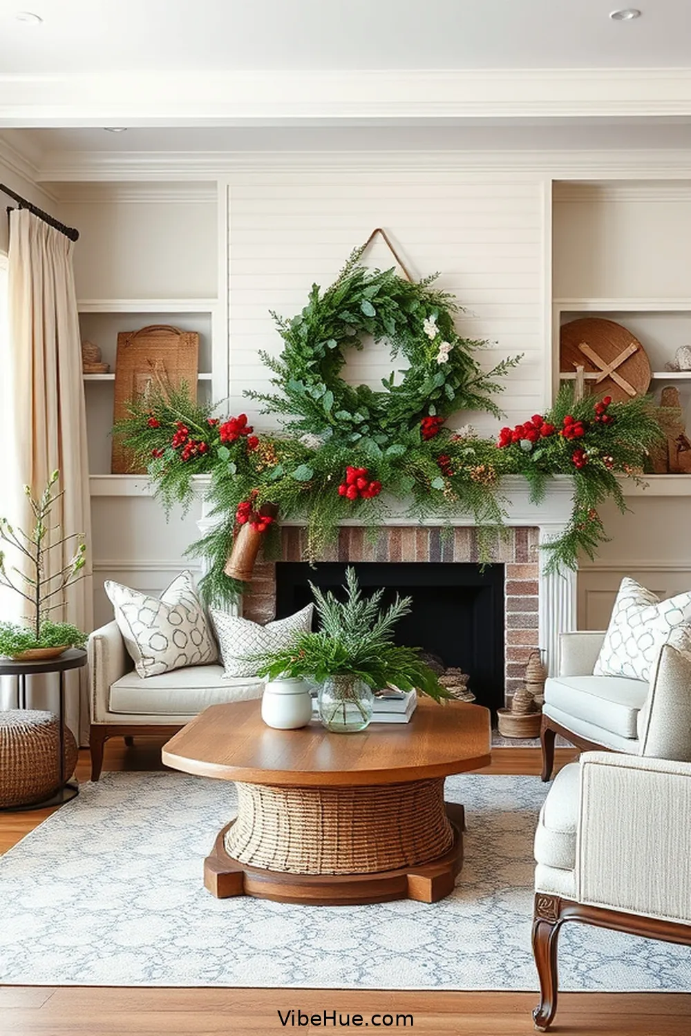 Step-by-Step Guide for Decorating Your Holiday Living Room in Coastal Style 5 Use Seasonal Greenery for Step-by-Step Guide for Decorating Your Holiday Living Room in Coastal Style