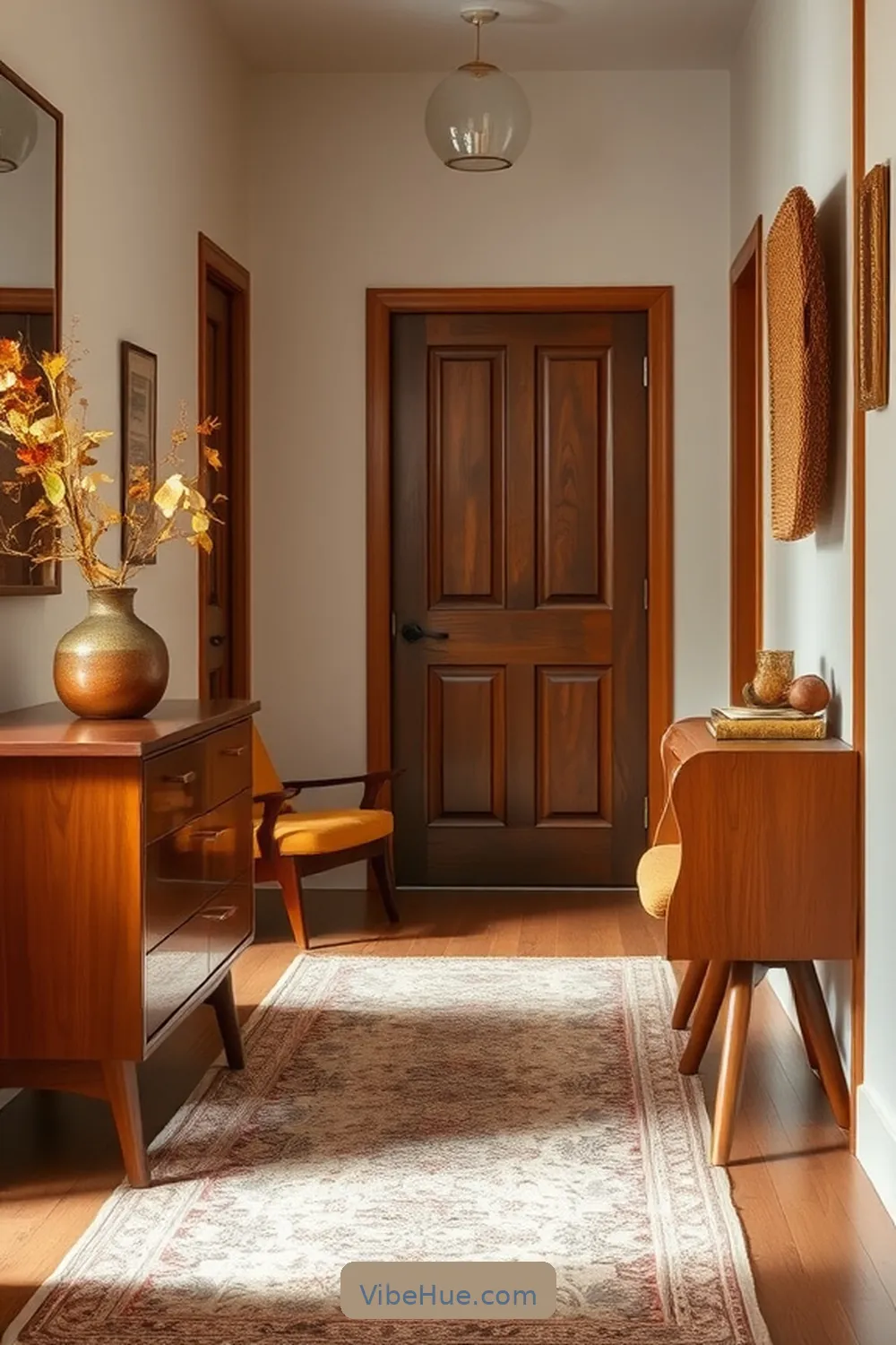 Style Your Fall Hallway With Mid-Century Modern Touches 15 Curate a Seasonal Entryway Display for Style Your Fall Hallway With Mid-Century Modern Touches