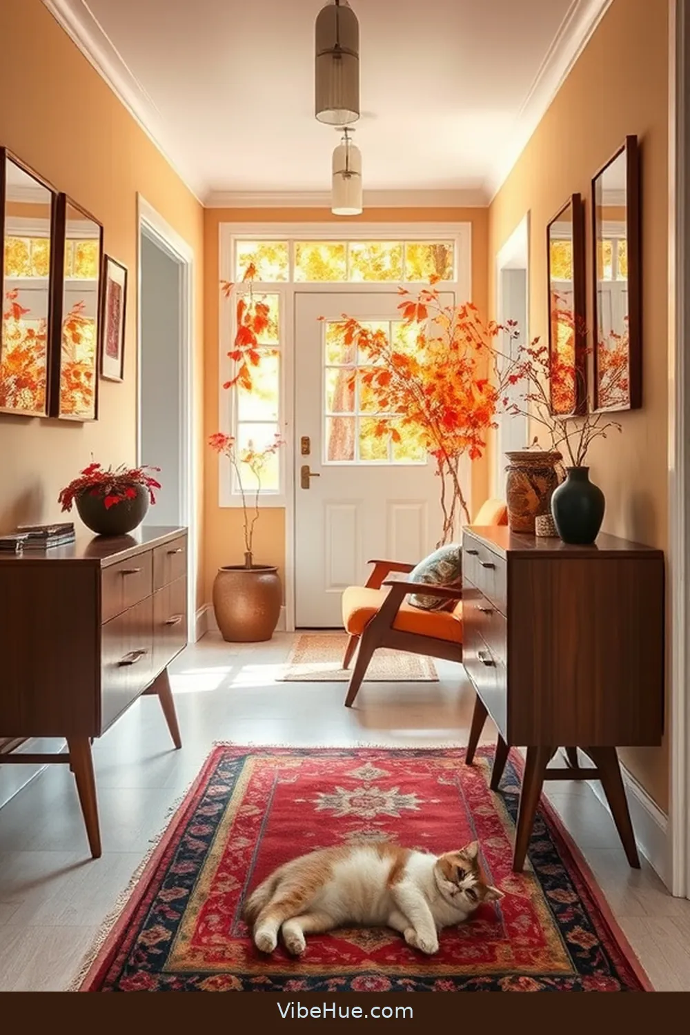 Style Your Fall Hallway With Mid-Century Modern Touches 2 Embrace Warm Colors With a Mid-Century Palette for Style Your Fall Hallway With Mid-Century Modern Touches