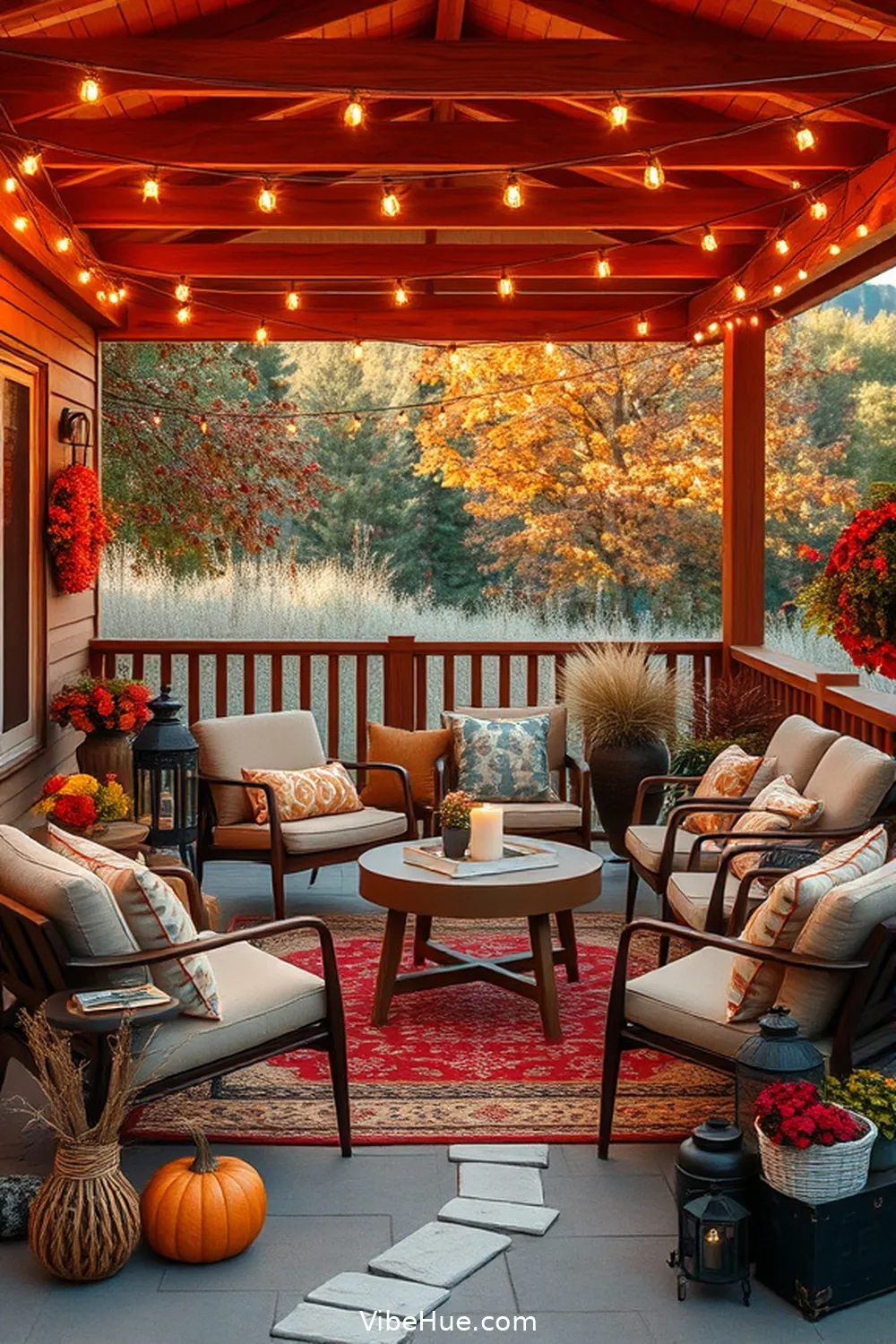 Style Your Outdoor Patio With Mid-Century Modern Fall Decor 5 Add Warm Lighting Elements for Style Your Outdoor Patio With Mid-Century Modern Fall Decor
