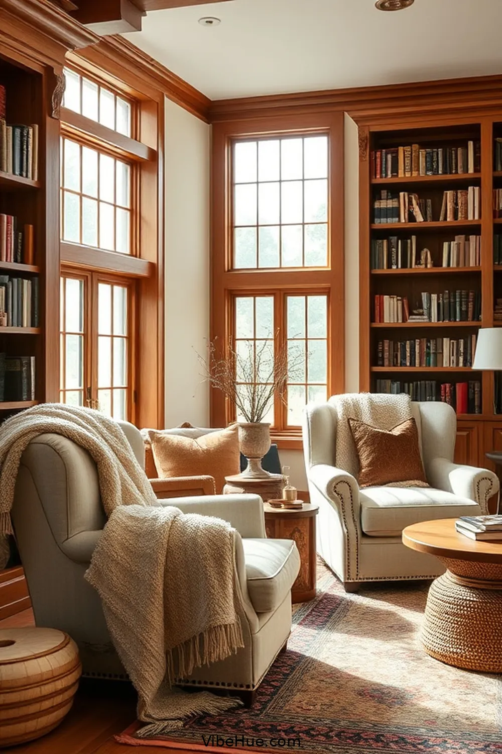 Tips for Creating a Cozy Spring Library in Modern Farmhouse Style 3 Choose Comfortable Seating for Tips for Creating a Cozy Spring Library in Modern Farmhouse Style