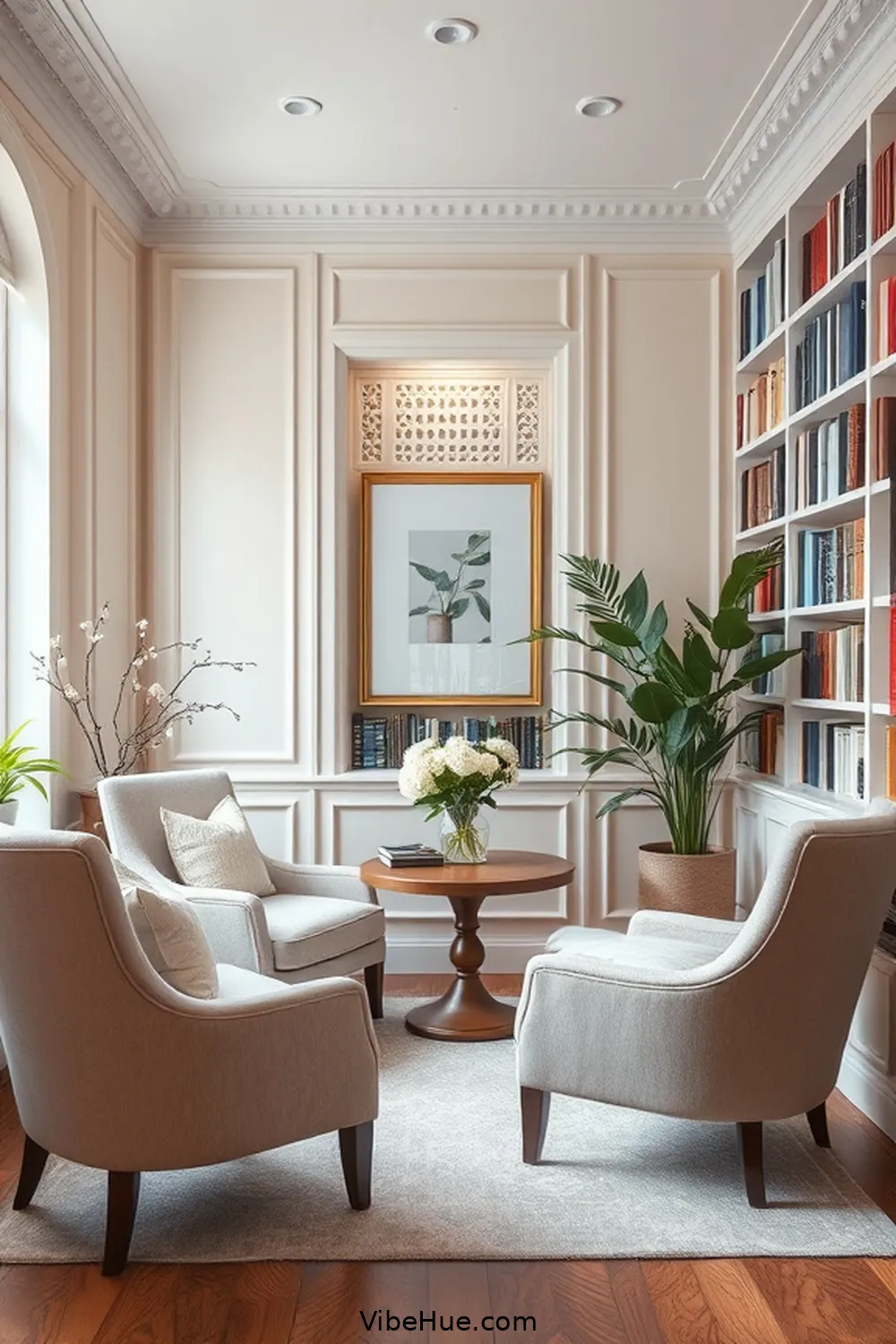 Tips for Creating a Cozy Spring Library in Modern Farmhouse Style 2 Embrace a Soft Color Palette for Tips for Creating a Cozy Spring Library in Modern Farmhouse Style