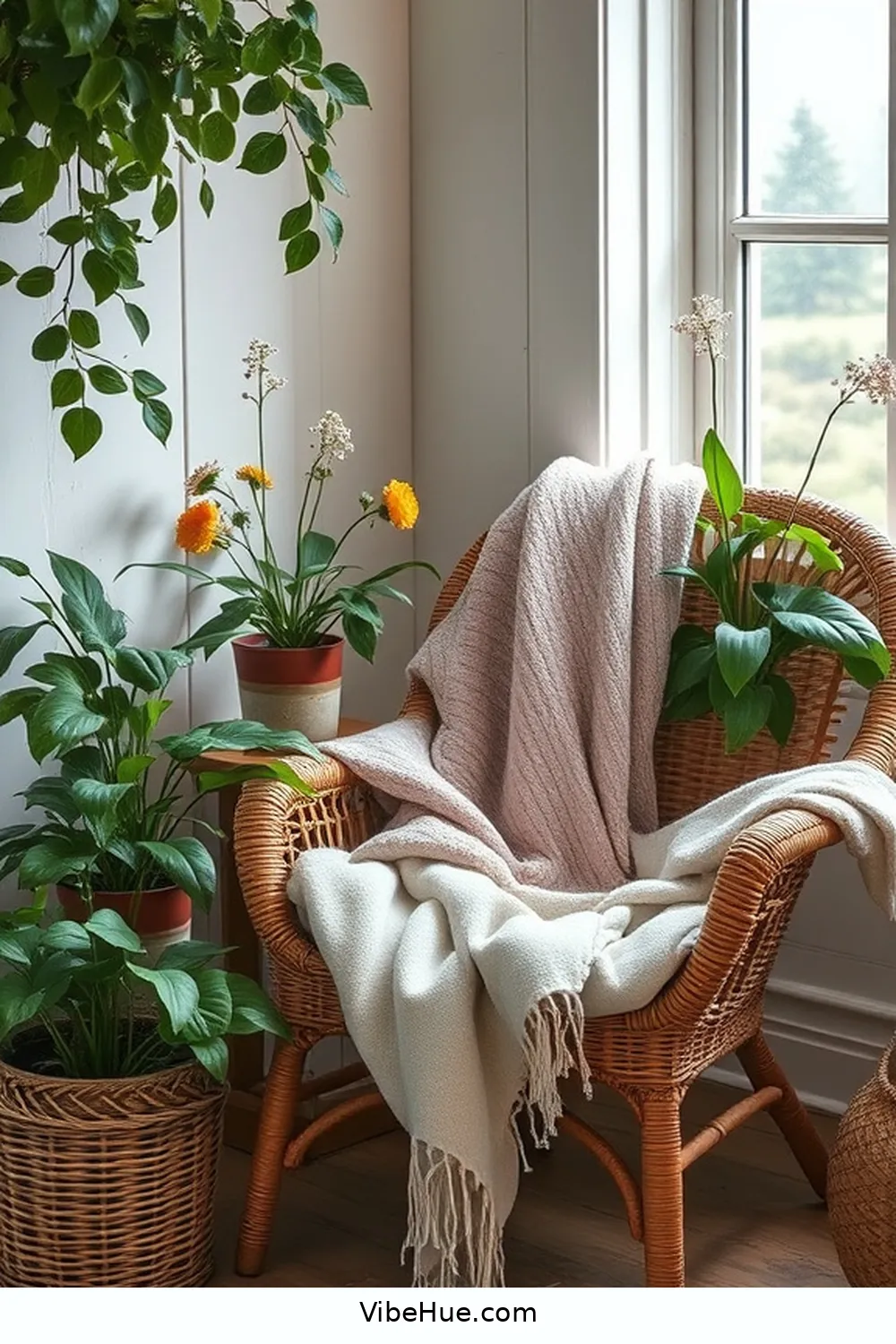 Tips for Creating a Cozy Spring Library in Modern Farmhouse Style 10 Incorporate Greenery and Flowers for Tips for Creating a Cozy Spring Library in Modern Farmhouse Style