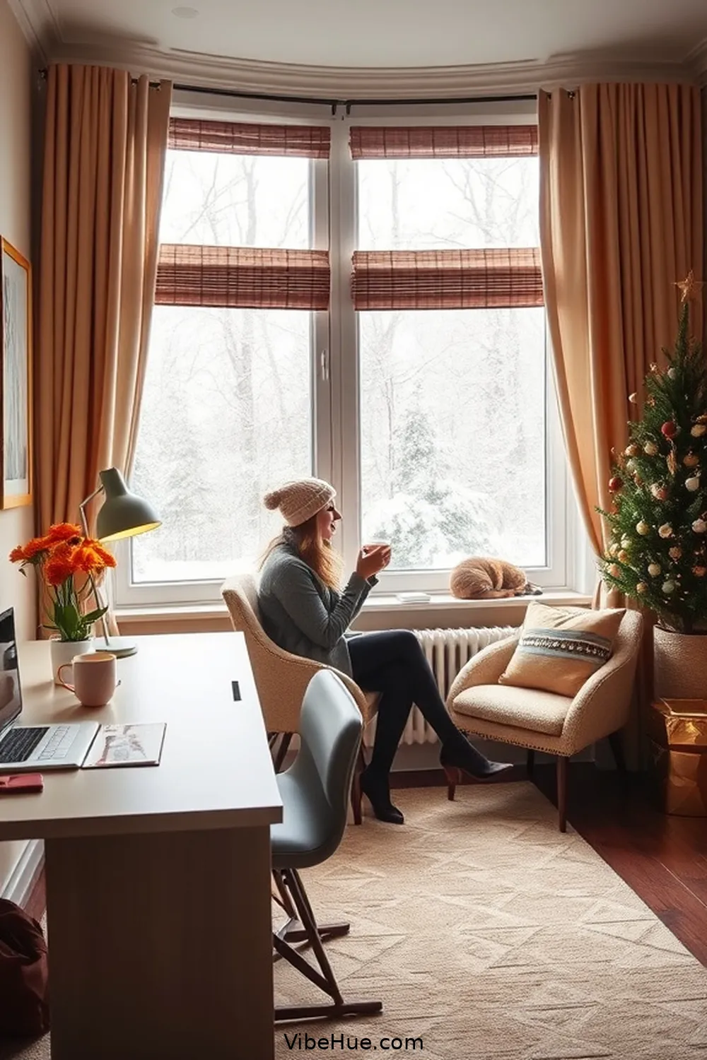 Choose a Warm Color Palette for Tips for a Contemporary Style Winter Home Office