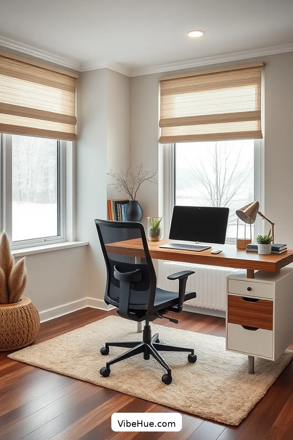 Select Functional Furniture for Tips for a Contemporary Style Winter Home Office