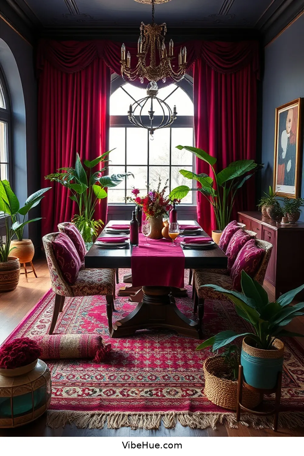 Embrace Rich Colors and Textures for Transform Your Dining Room for Winter With Bohemian Style