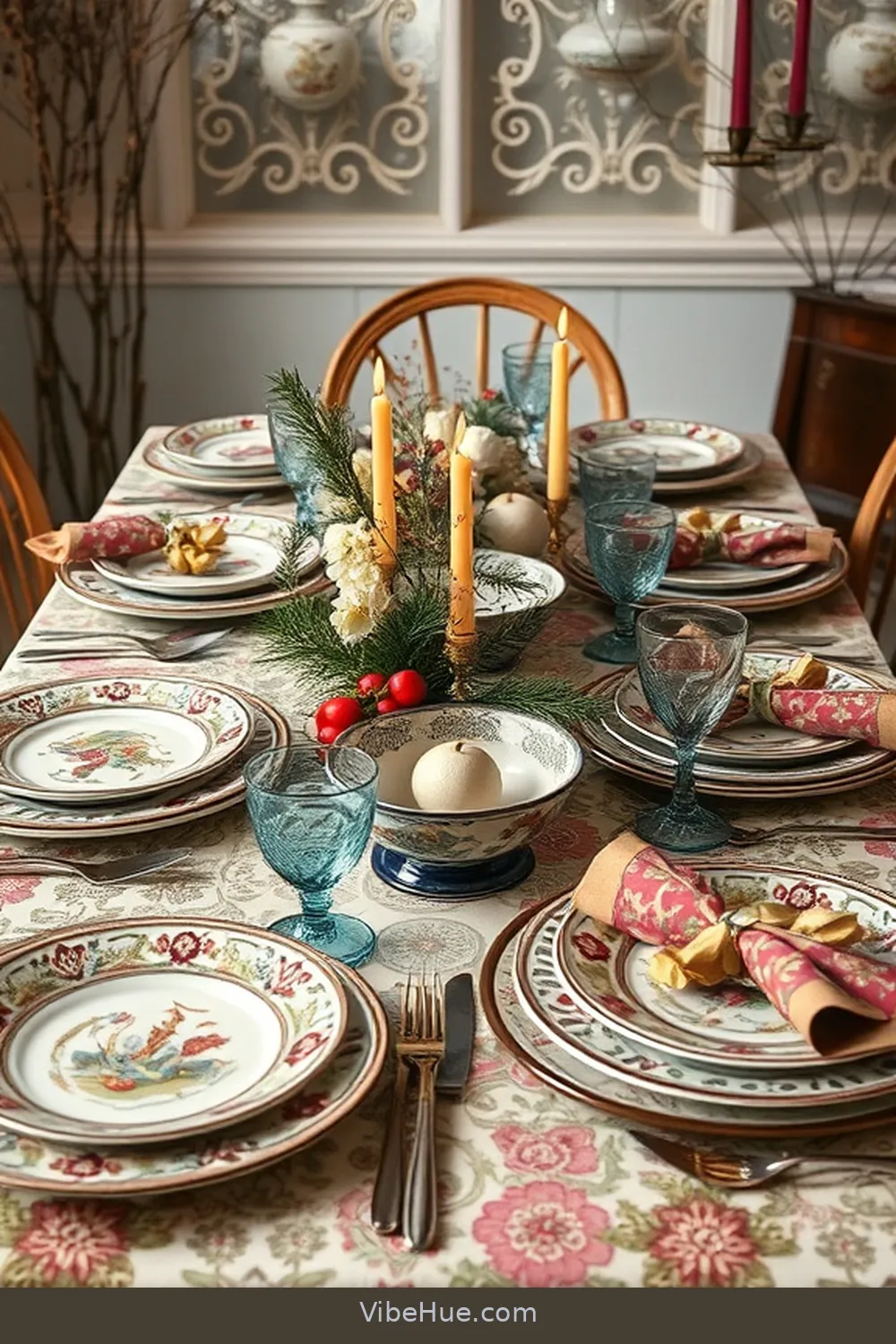 Mix and Match Tableware for an Eclectic Look for Transform Your Dining Room for Winter With Bohemian Style