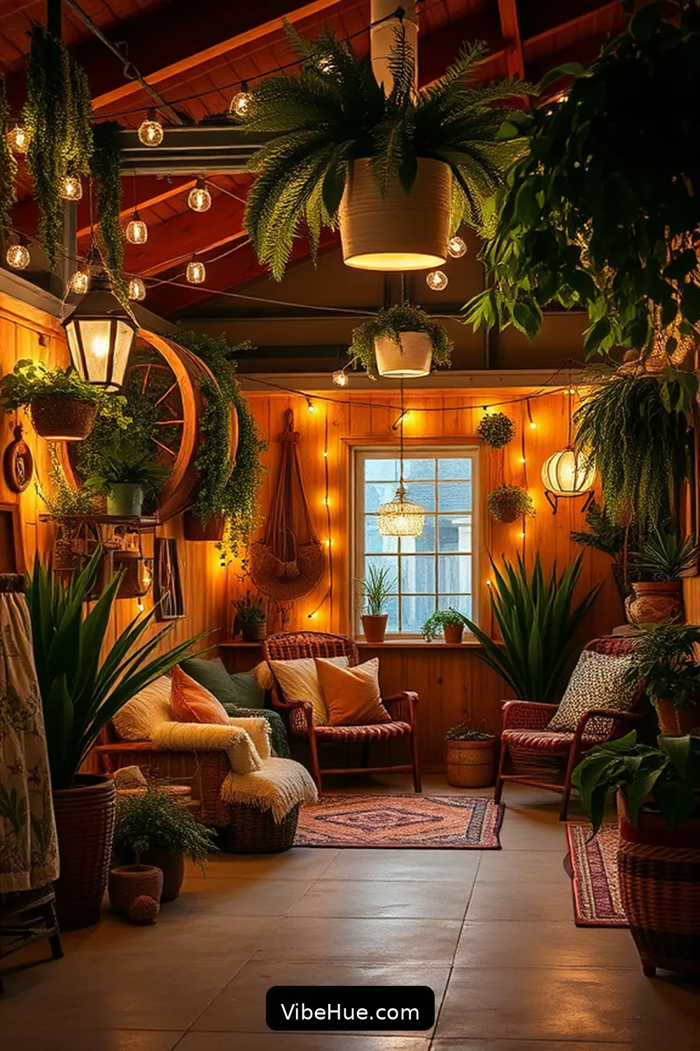 Enhance Ambiance With Lighting and Plants for Transform Your Garage for Winter With Bohemian Style