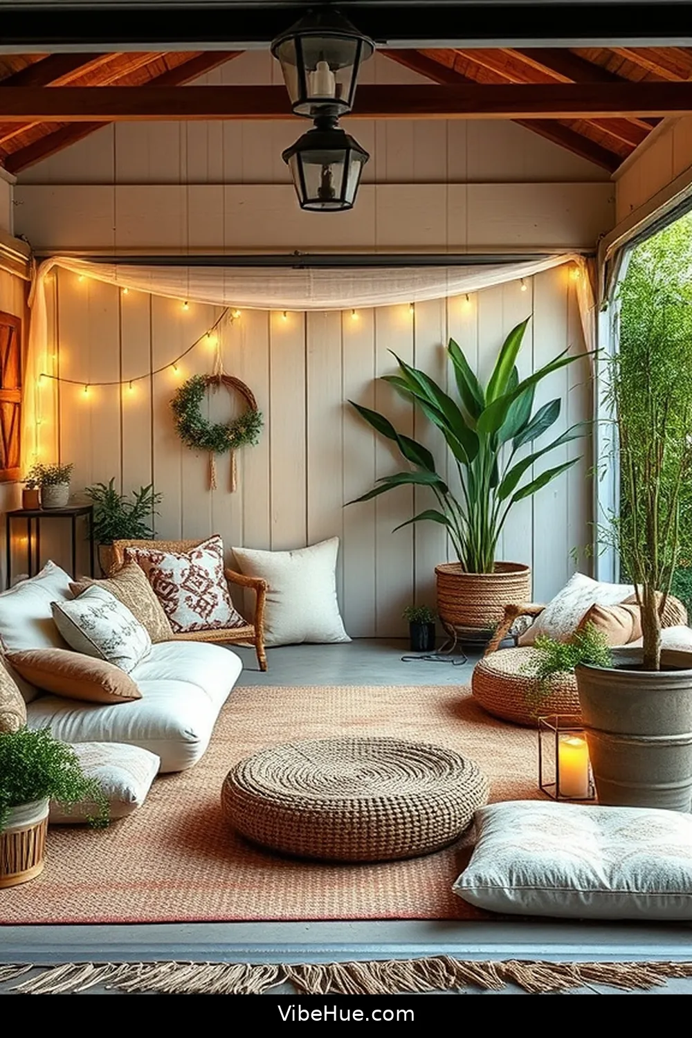 Incorporate Cozy Seating Options for Transform Your Garage for Winter With Bohemian Style