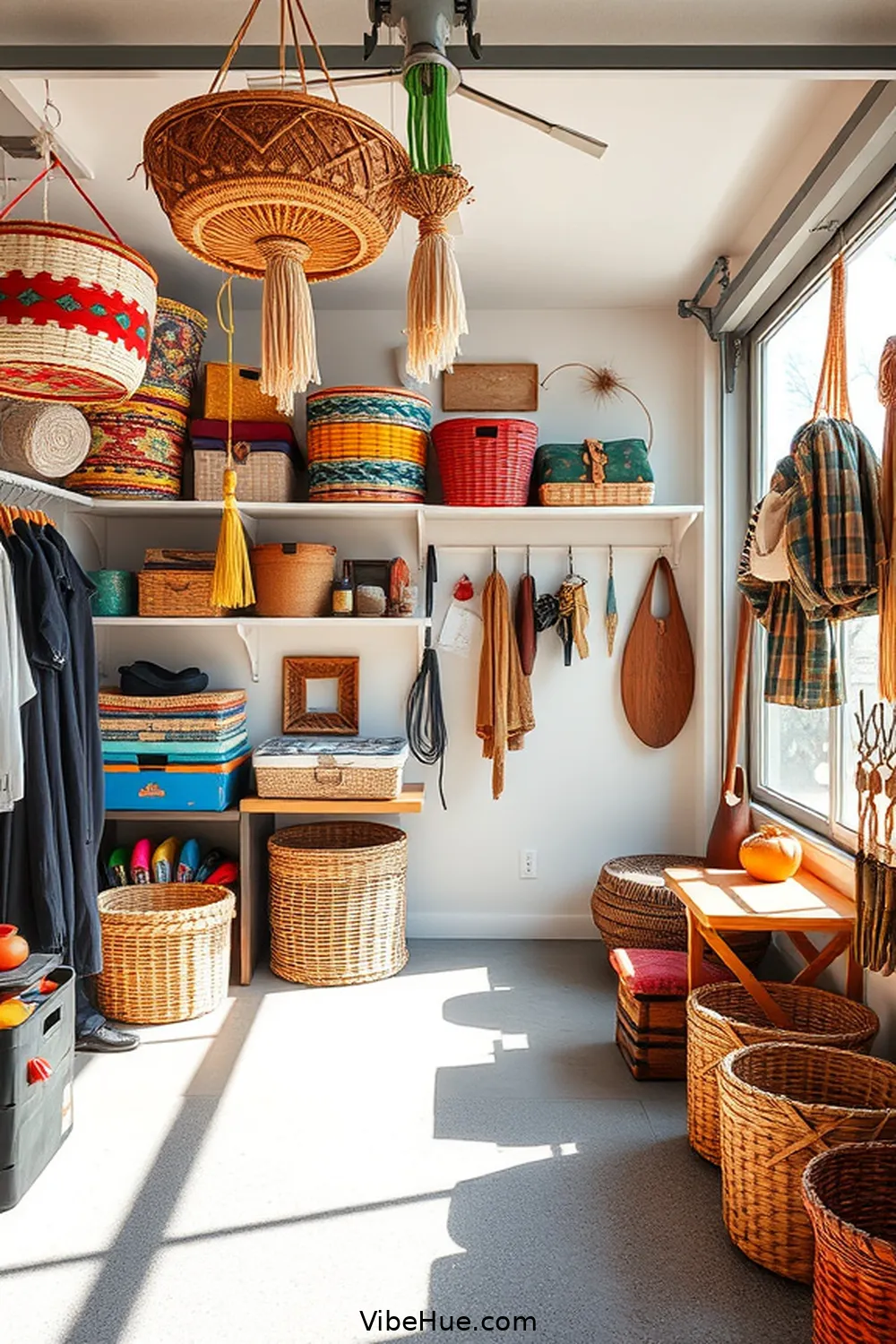 Utilize Bohemian-Inspired Storage Solutions for Transform Your Garage for Winter With Bohemian Style